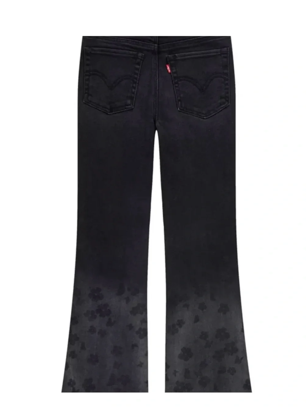 Levi's Black Ombre Floral Flare Jeans for Kids